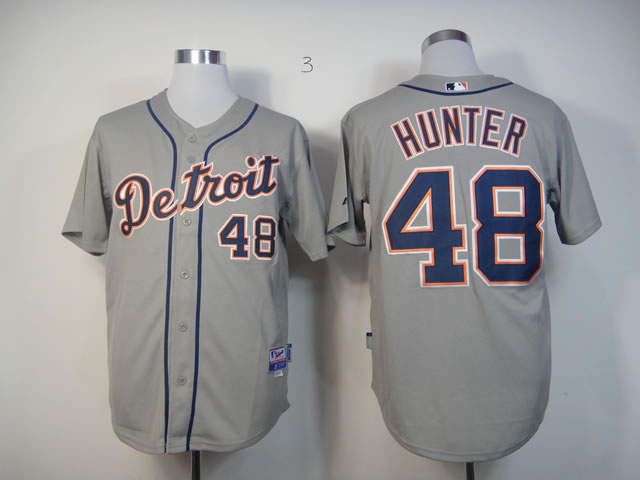 Men Detroit Tigers #48 Hunter Grey MLB Jerseys->detroit tigers->MLB Jersey